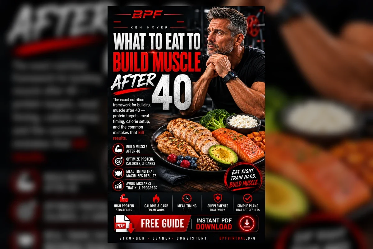 What to Eat to Build Muscle After 40 free guide cover